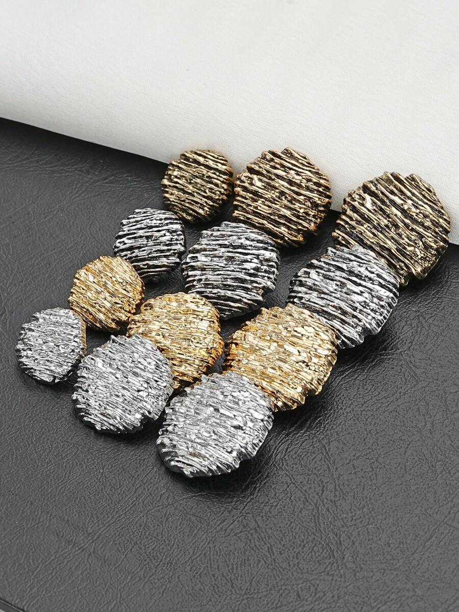 12 chiếc cúc kim loại tròn kiểu cổ điển với sọc bất đối xứng, thích hợp cho áo len, áo khoác, áo jacket, áo khoác thường ngày, giày dép, mũ, hộp quà và các dự án DIY khác.