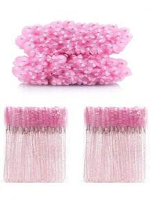 500/100/50/10pcs Mascara Brushes, Nylon Bristle Eyelash Brushes (Small), Unscented Eyebrow Extender, Pink And Black Brush Set, Eyelash Tools Essentials, Back To School Supplies, Women's Gift Eyebrow Brush, Eyeshadow Brush, Makeup Brush - Multicolor - View 3