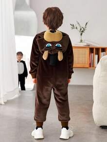 Pijama mameluco kigurumi disfraz infantil con diseño de personajes, animales y dibujos animados capucha bordada niños niñas tela franel oso