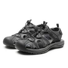 Men's Sandals Closed Toe Outdoor Sport Athletic Hiking Water Beach Comfortable Casual Summer Sandal Shoes - màu đen - Xem 2