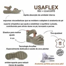 Usaflex Comfortable Adjustable Leather Platform Sandal - Màu be - Xem 2