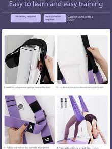 空中瑜伽吊床，瑜伽伸展带，可调节多层带，适合家庭健身房使用，可调节运动阻力带，耐用且易于安装 - 彩色 - 查看 11