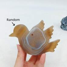 1pc Natural Crystal Agate Bird Carving Ornament - Cute Animal Crystal Carving, Crystal Craft, Creative Home Decor, Excellent Gift Idea