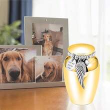 小型纪念骨灰盒，适用于纪念人类宠物骨灰，2.56 英寸，带翼形吊坠，迷你火葬骨灰盒，铝合金 - 彩色 - 查看 6