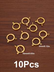 10Pcs 18K Gold Plated 5-18mm Circle Spring Buttonr Stainless Steel Clasps Hooks End Connectors For DIY Bracelet Necklace Clasps Jewelry Making Accessories - Spring Buckle - View 25