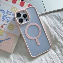 Transparent Baby Pink Bumper Soft Gel Magnetic Charging Protective Case | Compatible With MagSafe, Shock-Resistant Ultra-Thin, Compatible With Iphone - Baby Pink - View 5