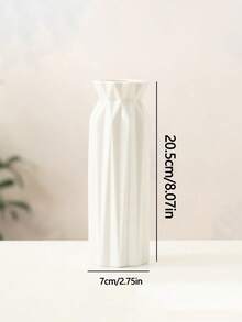 1个8英寸塑料花瓶，折纸风格芦苇草花瓶，纯色塑料花瓶，人造花瓶，适合餐桌装饰、乡村风格、办公室、家居客厅装饰、节日氛围营造，可作为礼物赠送。 - 白色 - 查看 11