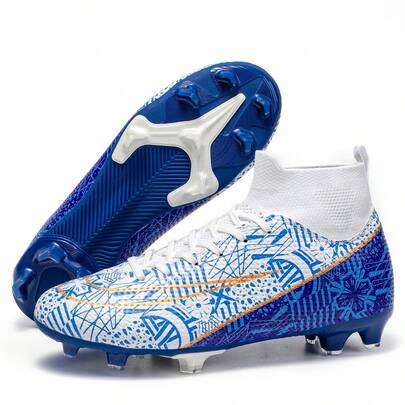 Men's Soccer Shoes Football Cleats High-Tops Lace-Up Non-Slip Spikes Indoor Outdoor Sports Athletic Baseball Lacrosse Sneaker