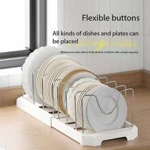 1 pieza de estante extensible para cajón de cocina, diseño deslizante ahorra espacio, con estante ajustable para tapas de ollas, puede almacenar eficientemente la vajilla en encimeras y armarios, árbol de Navidad, copo de nieve, alce