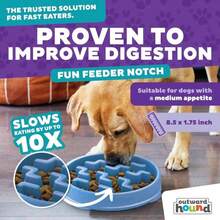 Outward Hound Fun Feeder Slo Bowl, Medium Slow Feeder Dog Bowl, 2 Cups, Blue (Pack Of 12) - ColorA - 查看 3