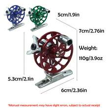 1 pieza Carrete de pesca todo de metal - Acabado rojo de 110g, Bobina de 54mm para una liberación suave de la línea, Diseño duradero ideal para pesca de agua dulce, pesca con cebo y pesca de hielo, Equipo de pesca, Accesorios de pesca