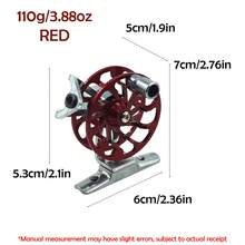 1 pieza Carrete de pesca todo de metal - Acabado rojo de 110g, Bobina de 54mm para una liberación suave de la línea, Diseño duradero ideal para pesca de agua dulce, pesca con cebo y pesca de hielo, Equipo de pesca, Accesorios de pesca