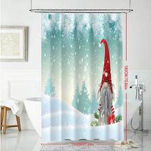 Weihnachtsmann Duschvorhang, Winterurlaubs-Weihnachtsdekoration, Urlaubsraumdekoration - elegante Badezimmerdekoration, Badvorhänge für moderne oder traditionelle Badezimmer, Badezimmerdekoration und -accessoires, verspieltes Ästhetik, leicht zu reinigende Materialien, Heimdekoration, einfaches Muster, Konstruktion, Apartment-Living mit 12 Haken