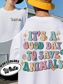 It's A Good Day To Save Animals, Custom Vet Tech , Veterinarian Gift, Animal Lover Shirt, Dog Lover Vet School Gift220G Cotton Everyday T-Shirt – Feels Like A Hug, Wears Like A Clic – Perfect For Family Photos, Team Events, DIY Printing, Or Lounging – Gift It For Birthdays, Father's Day, Mother's Day, Or Just Beuse Mots - 白色9 - 查看 1