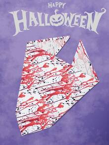 Terrifying Halloween Pet Bandana With Pumpkins Ghost Pattern Pet Kerchiefs,Adjustable Jack-O'-Lantern Theme Pattern Printing Dog Triangle Bibs Scarfs,Suitable For Small To Medium Dogs And Cats - Soft Polyester, Machine Washable