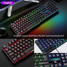 Juego de 4 piezas T-WOLF TF810 con teclado de juego con cable, ratón, auriculares y iluminación - Multicolor - Ver 7