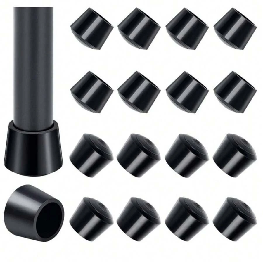 Protectores para patas de sillas plegables, paquete de 16, patas de goma de 14 mm, ideales para muebles, almohadillas antideslizantes reemplazables para sillas plegables.