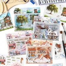 Japanese Style Landscape Stickers, Scrapbooking Stickers, Character Stickers, PET Stickers For Planner - Multicolor - View 4