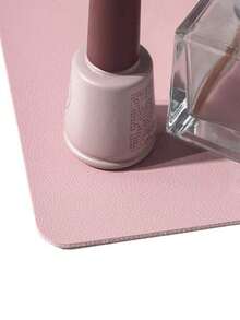 Dusty Pink Nail Art Table Mat Waterproof Soft PU Leather Studio Desk Mat Foldable Nail Arm Rest Cushion Manicure Pad Nail Table Pad Desk Mat For Nail Technician Salon Home