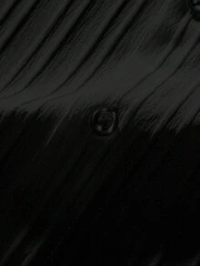 Conjunto informal de dos piezas para hombre (camisa de manga corta lisa con textura + pantalón recto con cintura elástica y cordón). - Negro - Ver 7