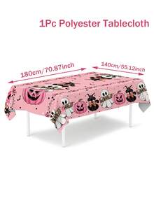 1 pièce Nappe ronde décorative rose pour Halloween, nappe en polyester avec motif de citrouille fantôme et chat noir, décoration de table pour fête d'Halloween, Trick or Treat, fantôme BOO, décoration de célébration d'Halloween, nappe rose pour fête, décoration de fête pour dames, décoration de table de salle à manger pour Halloween, décoration de cuisine et salle à manger, décoration d'intérieur, nappe de haute qualité et durable, petit cadeau d'Halloween, petit cadeau de fête - Halloween Rose BOO - Voir 13