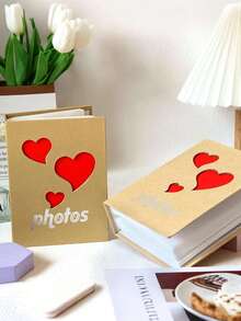 1 pezzo Album fotografico da 100 pagine da 6 pollici, con copertina in carta con intestazione, per conservare le foto, regalo creativo per la casa, album fotografico traforato, libro di archiviazione foto con tasche, adatto come regalo per gli amici