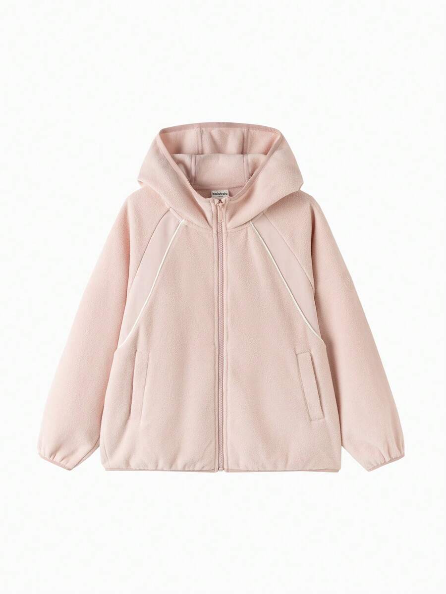 Balabala Tween Girl Jacket 2025 Fall New Polar Fleece Anti-Static Top