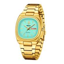YaLaLuSi YaLaLuSi Brand 1 Piece 2025 New Golden Elegant Double Calendar Women's Quartz Watch Classic Simple Square Solid Color Dial Clear Bar Markers Unique Pattern Embellishment Quartz Movement Accurate Timekeeping Comes With Strap Adjuster And Jewelry Polishing Cloth Versatile For Everyday Wear Suitable For Work