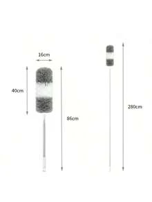 超细纤维除尘掸，可伸缩羽毛除尘掸（不锈钢材质），长度33至110英寸，可重复使用，可弯曲，可水洗，适用于清洁吊扇、高天花板、百叶窗、家具、汽车等。 - 彩色 - 查看 4