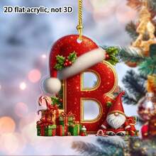 1pc 2D Flat Acrylic Christmas-Themed Decorative Hanging Ornaments, Christmas 26 English Letter Decorative Hanging Ornaments, Christmas Keychains, Schoolbags And Christmas Tree Decorative Hanging Ornaments, Christmas Car Hanging Ornaments - No Electricity Required - Are Perfect Gifts For Christmas, Thanksgiving, New Year, Birthday And St. Patrick's Day Home Decor Christmas Decorations Room Decor