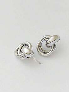 1 Pair Simple Fashion Creative Unique Design Gold Twist Hoop Earrings, Suitable For Daily Wear For Women Halloween Accessories Twist Hoop Earrings Earrings For Women Jewelry Gold - 金子 - 查看 5