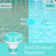 Flotador de Cloro para Piscina, Dispensador Automático de Productos Químicos Reutilizable, Altura 13 Cm, Tipo Flotante, Accesorio para Piscina Interiore - Celeste - Ver 1