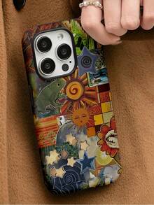 Una elegante funda para teléfono que no incluye cordón ni soporte. Funda para teléfono con diseño de collage retro caprichoso 2 en 1, diseño estético de estrellas, funda protectora de arte abstracto - Compatible con S25/S25 Plus/S25 Ultra/S24/S24 Plus/S24 Ultra/S24 FE/S23/S23+/S23 Ultra/S22/S22+/S22 Ultra/S21/S21+/S21 Ultra/S20 ULTRA/A71/A56/A55/A54/A53/A52/A34/A26/A15/A16/A14/A13/A06 y Phone17,17Air,17pro,17pro,16,16plus,16promax,15Plus,15Pro,15ProMax,14,14Plus,14Pro,14ProMax,13,13Pr - Multicolor 5 - Ver 3