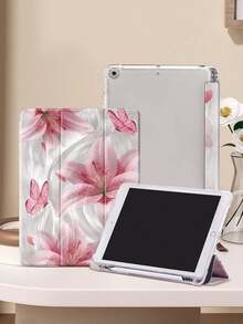 Étui de protection pour iPad avec motif floral de lys léopard, compatible avec iPad Air 4/5 (10,9 pouces), iPad 7/8/9 (10,2 pouces), avec fente intégrée pour crayon, compatible avec Samsung Tab S6 (10,4 pouces), Tab A7 Lite (8,7 pouces), étui de protection dans le style Ins, cadeau idéal pour la rentrée, la Saint-Valentin, le Nouvel An - Multicolore - Voir 4