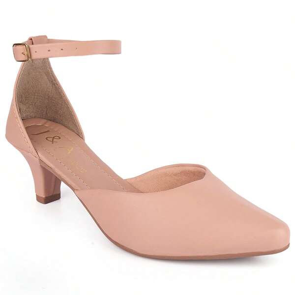 Scarpin Feminino Preto Salto Baixo Fino Elegante Bico Fino Confortável Casual Festa Trabalho Moda Clássica tiras