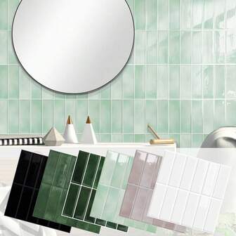 DEWOO 12-Pack 3D Geometric Marble-Effect Peel & Stick Backsplash Wall Tile Stickers | Self-Adhesive Waterproof Oil-Resistant Removable Wallpaper For Kitchen, Bathroom, Fireplace, Dresser & Laundry Table Decor | Easy DIY Home Upgrade Wall Paper Wall Stickers Wall Decor Room Decor Wallpaper Peel And Stick