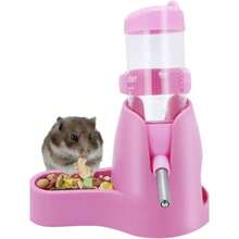 3 In 1 Hamster Hanging Water Bottle 80ml Pet Auto Dispenser With Base For Dwarf Hamster Mouse Rat Hedgehog - Màu vàng - Xem 8