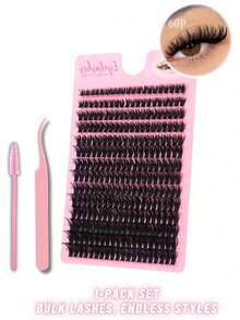 560PCS 60D/80D Curl Natural Lash Clusters – Wispy Individual Cluster Eyelash Extensions, 0.31inch-0.63inch Mixed Length Faux Mink False Lashes, Fluffy & Lightweight DIY Eyelashes, Perfect For Daily Wear, Party, Wedding, Christmas, Valentine's, Halloween, Thanksgiving & Birthday Gifts, Beginner-Friendly & Quick 3s Application - Hồng - Xem 11
