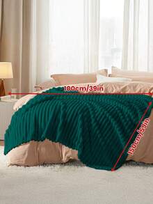 1pc Flannel Blanket - Soft & Rustic Striped Blanket, Luxurious Style, Easy Care, Lightweight & Versatile, Available In Multiple Colors & Sizes, Suitable For Winter, All Season Use, Multipurpose As Sofa/Bed Throw, Party Decor, Machine Washable, 280gsm