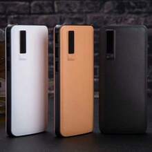 Banco de energía portátil de gran capacidad con textura de cuero 10000mAh universal para teléfonos móviles regalo - Negro - Ver 2