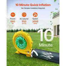 Inflatable Nightclub, 17.72 X 16.4 X 13.9 Ft Inflatable Party Tent With 680W Blower & Sandbag, Ventilated Blow Up Night Club With 2 Windows, Air Cube House For Event Birthday Wedding Party - US B Type Plug(110-127V) - View 3