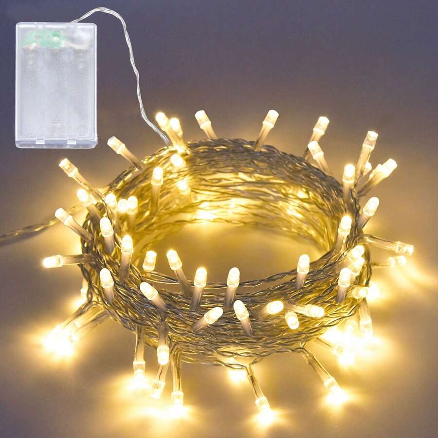 1 Pc LED Lights Battery Operated - Multi-Length, Fairy Lights For Wedding, Halloween, Fall And Festival Home Decor Decoration, Garden, Party, Christmas Tree Indoor Outdoor Decorations, Travel Essential - 1 đèn ấm - Xem 1