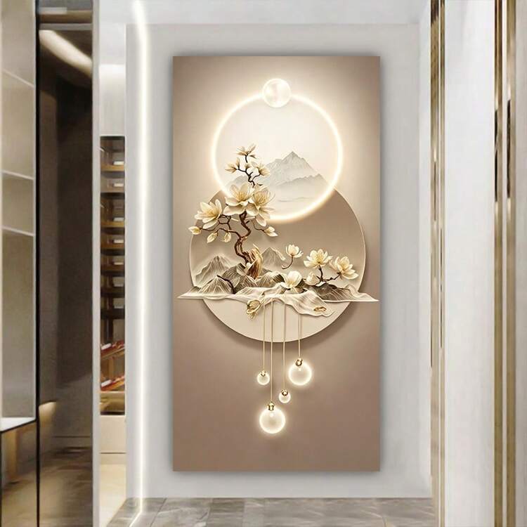 1 pieza Pintura decorativa de arte moderno en lienzo, retrato sin marco, paisaje, pintura floral, decoración de pared de alta gama para interiores/exteriores, adecuada para sala de estar, dormitorio, oficina en casa, cocina, comedor - Decoración de primavera/invierno, Tamaño 50x100cm/19.68x39.37in - Multicolor - Añade 5