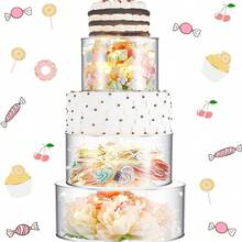 Acrylic Fillable Cake Piping Nozzle Round Rack Divider Display Stand, Suitable For Wedding, Birthday And Dessert Table, Fashionable Design And Hospitality - Clear - View 8