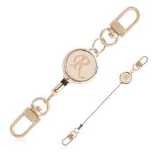 1pc Fashion Gold Letter Retractable Hook Buckle, Multifunctional Retractable Lanyard, Backpack Luggage Connector, Bag Pendant, Keychain, Simple And Practical, Suitable For Daily Use, For Hanging Card Holder, Key Holder, Bag Pendant, Business Trip, Vacation, Summer Holiday, Personalized Gift With Initial Letter