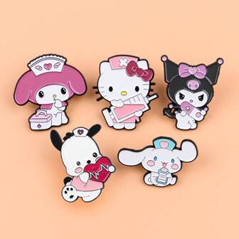 Sanrio Cute Enamel Pin Lapel Pins Badges On Backpack Women's Brooch Clothes Gift Jewelry Fashion Accessories