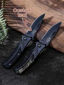 Customized Camping Folding Knife, Fruit Knife, Portable Pocket Knife Suitable For Outdoor Camping, Hunting, Survival, Men's Tool Gift - Style a - View 2