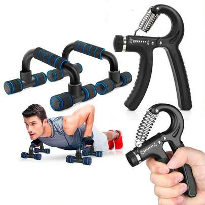 Hand Grip Para AnteBraço Ajustável 5 A 60kg Fisioterapia Exercício + Barra De Flexão Peitoral Fitnes