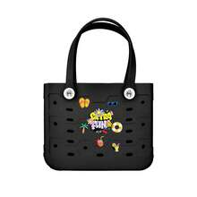 1pc Large Women's Beach Bag, Large Capacity Geometric Pattern Open Design Beach Bag, Waterproof And Sandproof Multifunctional EVA Handbag, EVA Tote Bag, Rubber Vegetable Basket Bag, Suitable For Beach, Swimming Pool, Vacation, Travel, Camping - Fashionable And Casual Shopping Bag - 彩色 - 查看 19