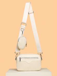 2件装男士迷你刺绣钥匙扣包 - 米色 - 查看 4